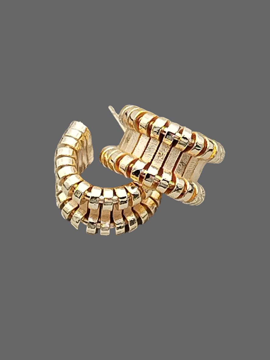 Klobige goldene Creolen, Gelenkohrringe, Einzigartig, Geschenke, Frauen, Schmuck