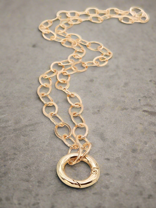 Gold Oval Chain Necklace, Trendy, Stack, Christmas Gifts, Women Jewelry, For her