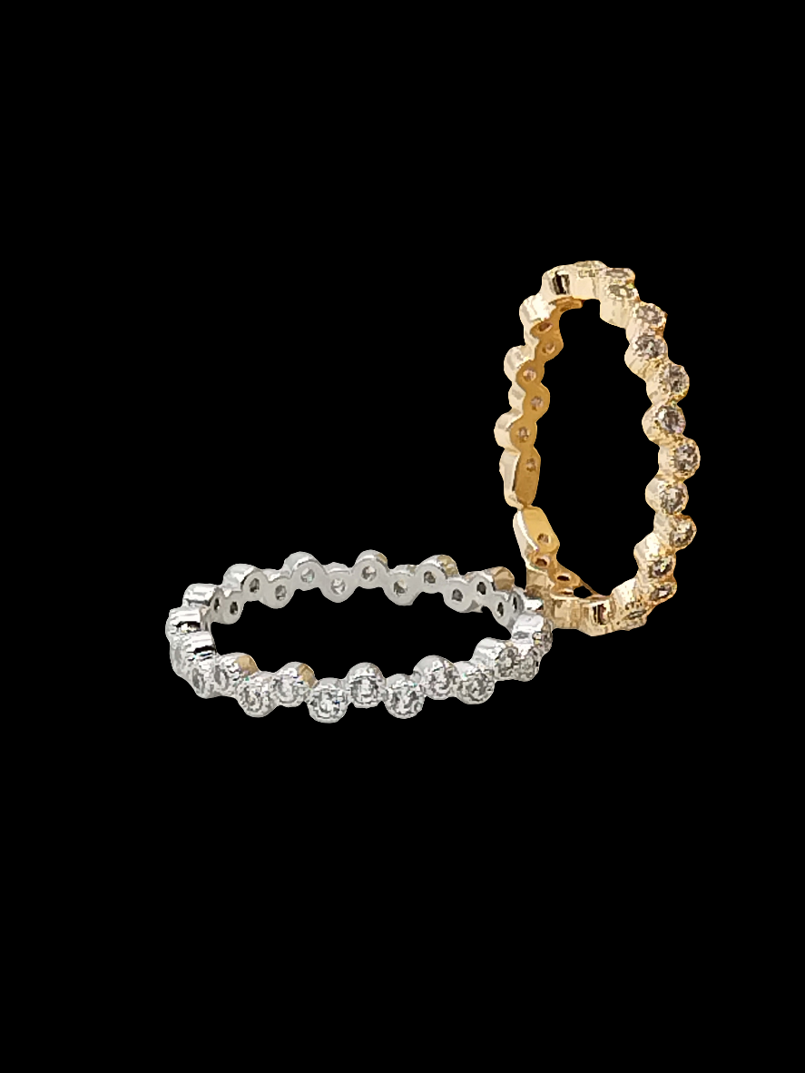 Anillo de plata delicado, anillo de eternidad con circonita cúbica, joyería femenina, elegante, para mujer, apilable (copia)