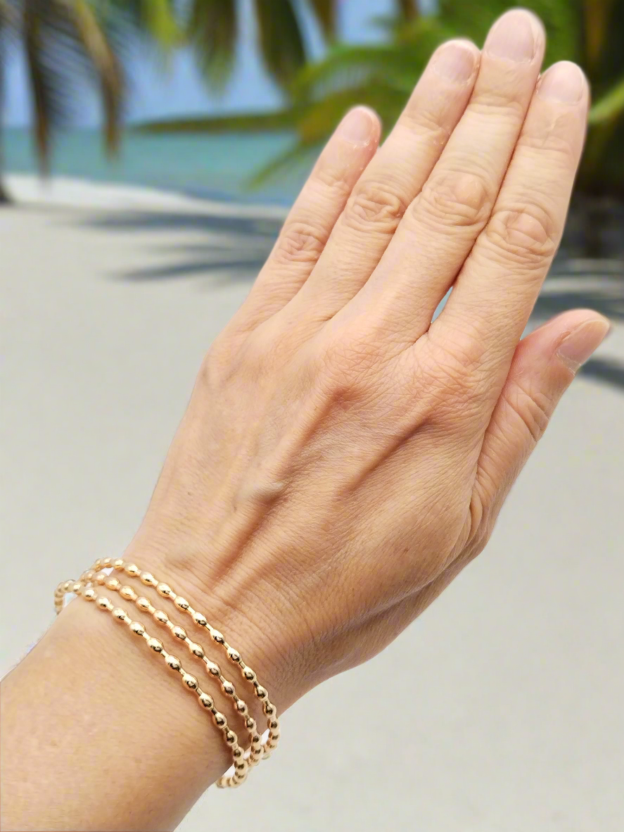 Gold Beaded Bracelet, 18k Gold Plated Cuff, Adjustable, Classy, Jewelry, Women, Gifts, Mom