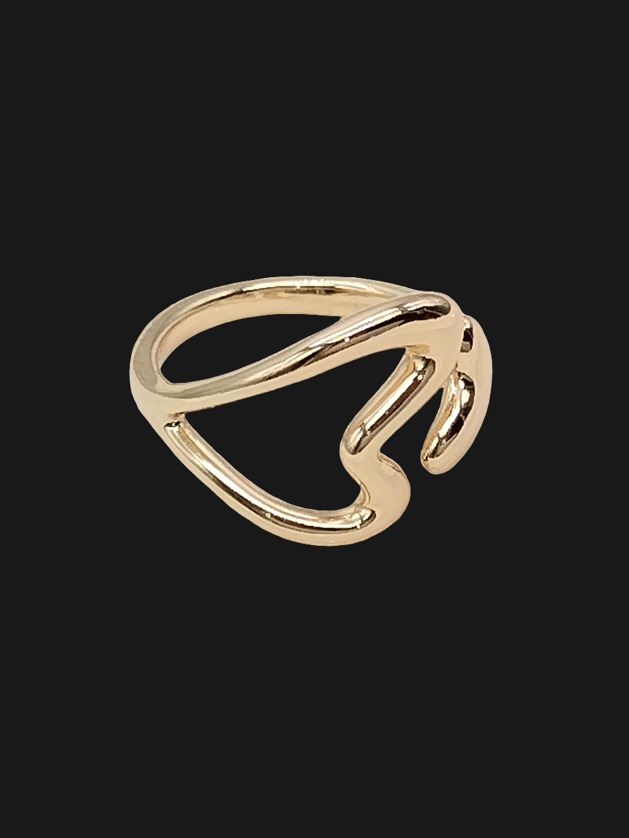 Open Heart Gold Ring
