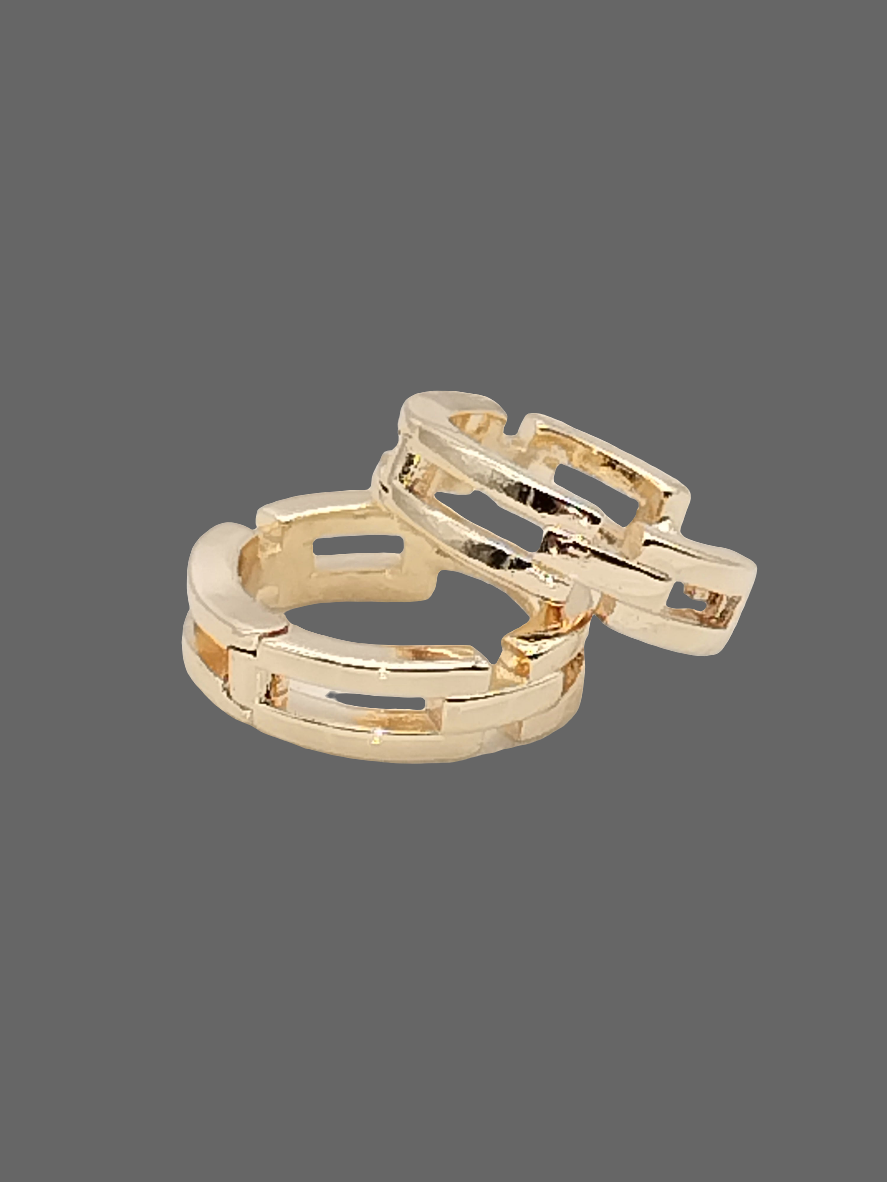 Aros de cadena de eslabones, pendientes de aro dorados, elegantes, con clase, joyas, regalos, otoño-invierno, mujeres