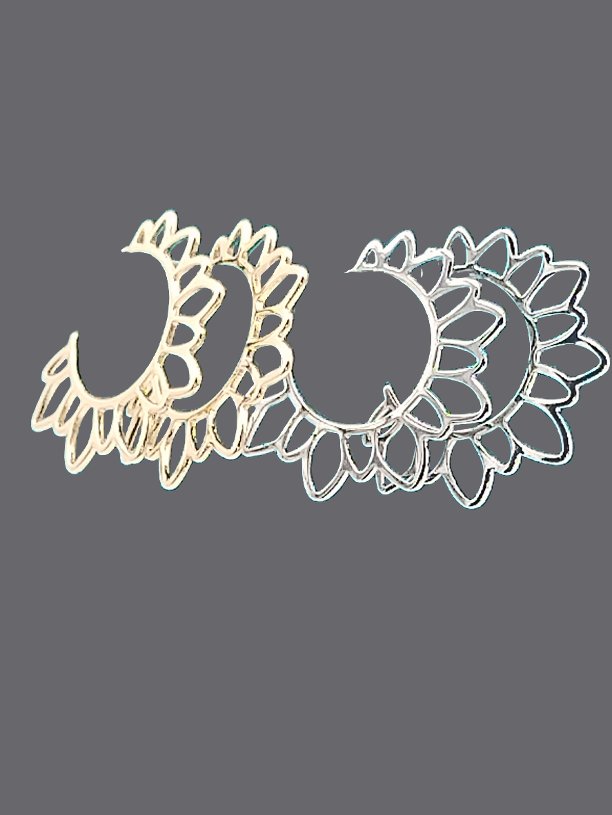 Sonnen-Creolen, groß, 18 Karat vergoldet, lässig, Boho-Chic, Schmuck, Frauen, Mädchen, Geschenke