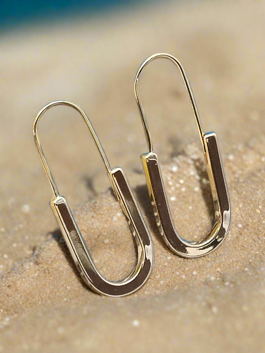 Vorhängeschloss-Goldohrringe, lange Creolen, Damenschmuck, Geschenke für Sie