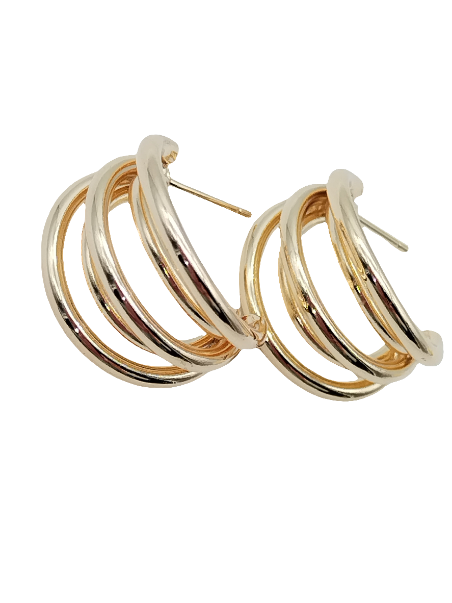 Fünfreihige goldene Creolen, Damenschmuck, Geschenke für Sie