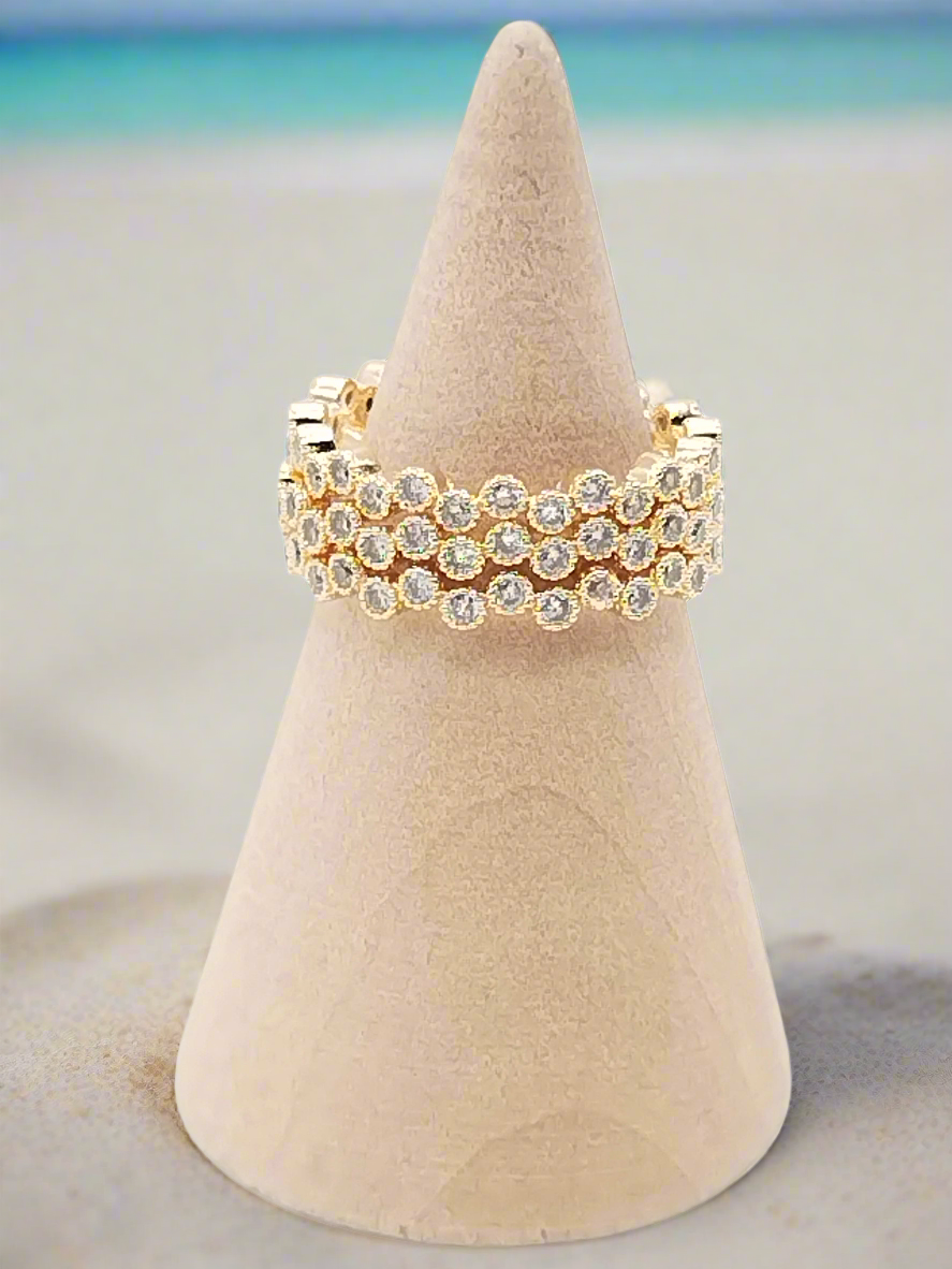 Dainty Gold Ring, Eternity CZ Ring, Feminine Jewelry, Elegant, Women, Stackable