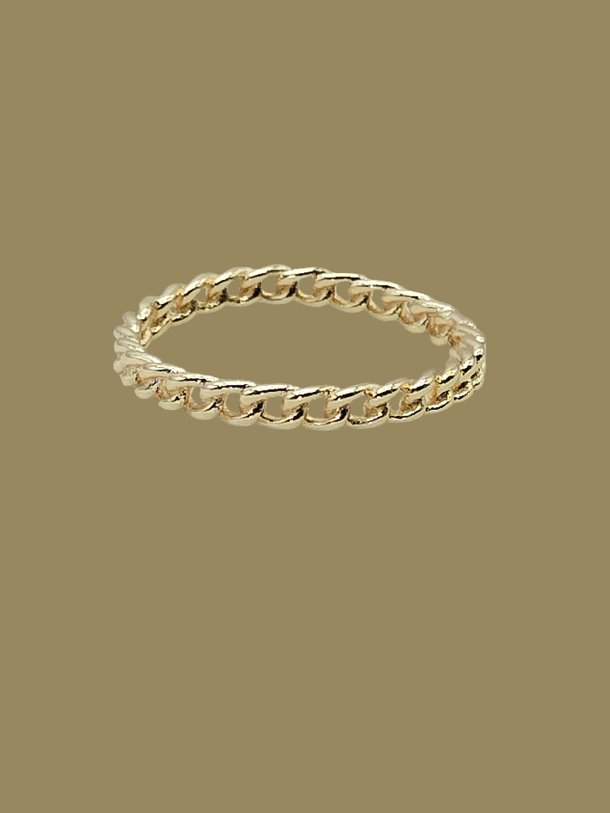 Anillos de cadena de eslabones, chapados en oro, ajustables, apilables, moda, regalos, joyas, únicos, niñas