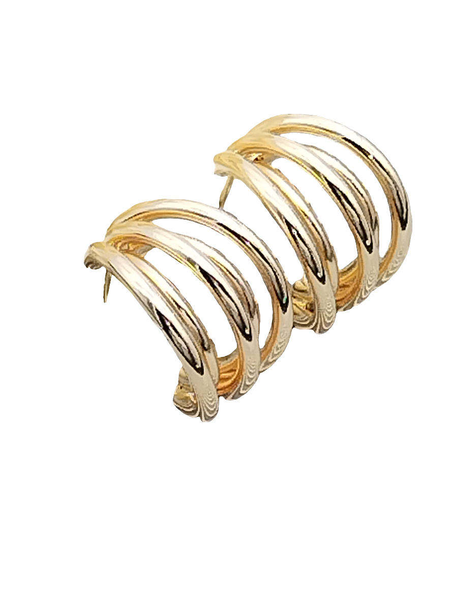 Fünfreihige goldene Creolen, Damenschmuck, Geschenke für Sie