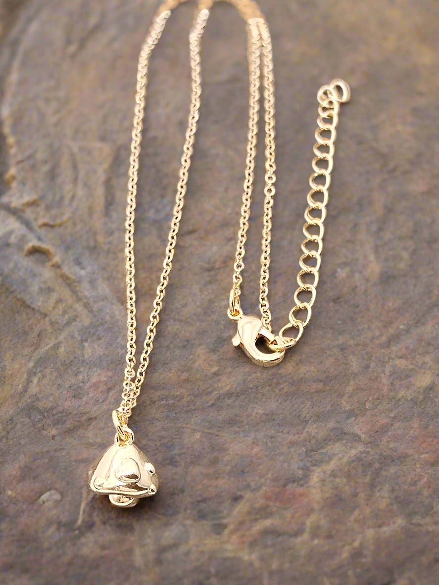 Gold Mushroom Charm Necklace