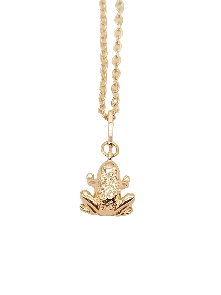 Gold Frog Charm Necklace
