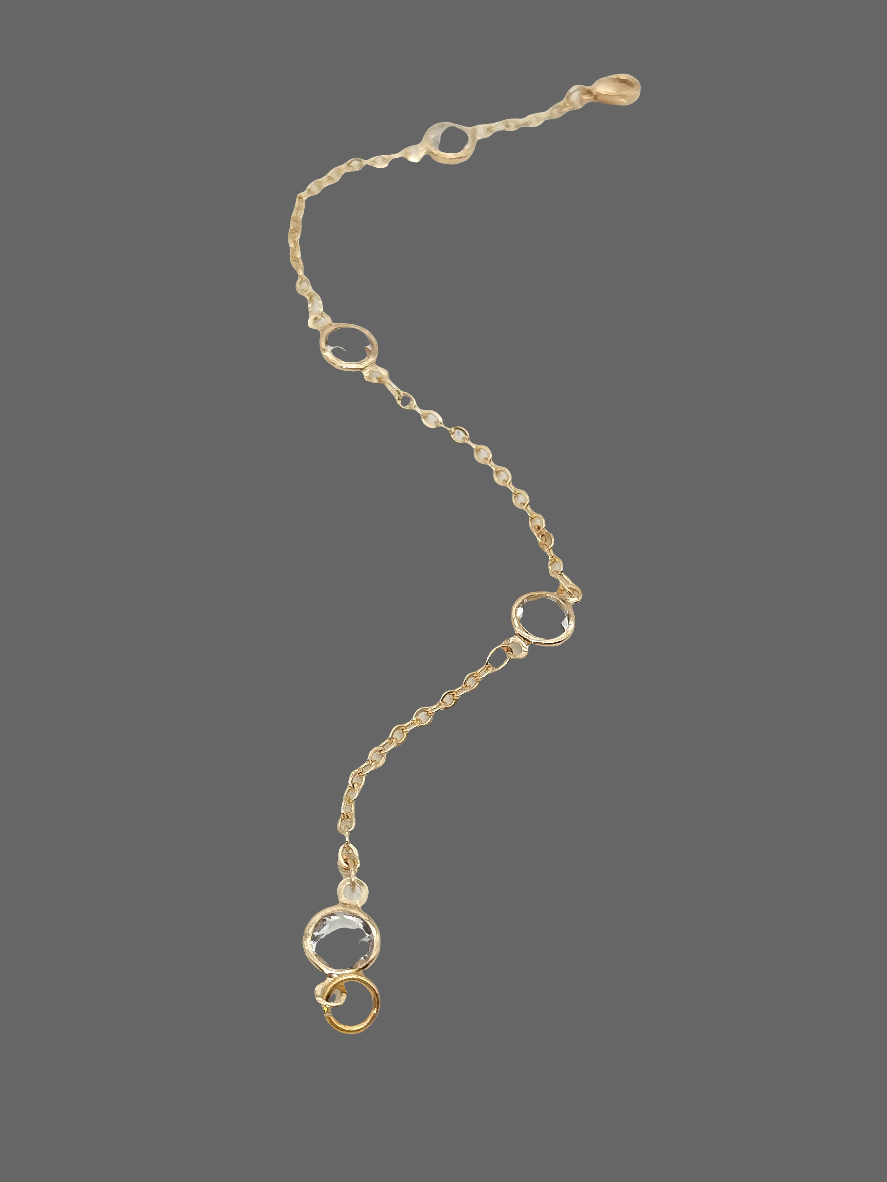 Pulsera de cadena de oro, satélite de cristal, pulsera con dijes, joyería minimalista, regalos para mujeres, Navidad