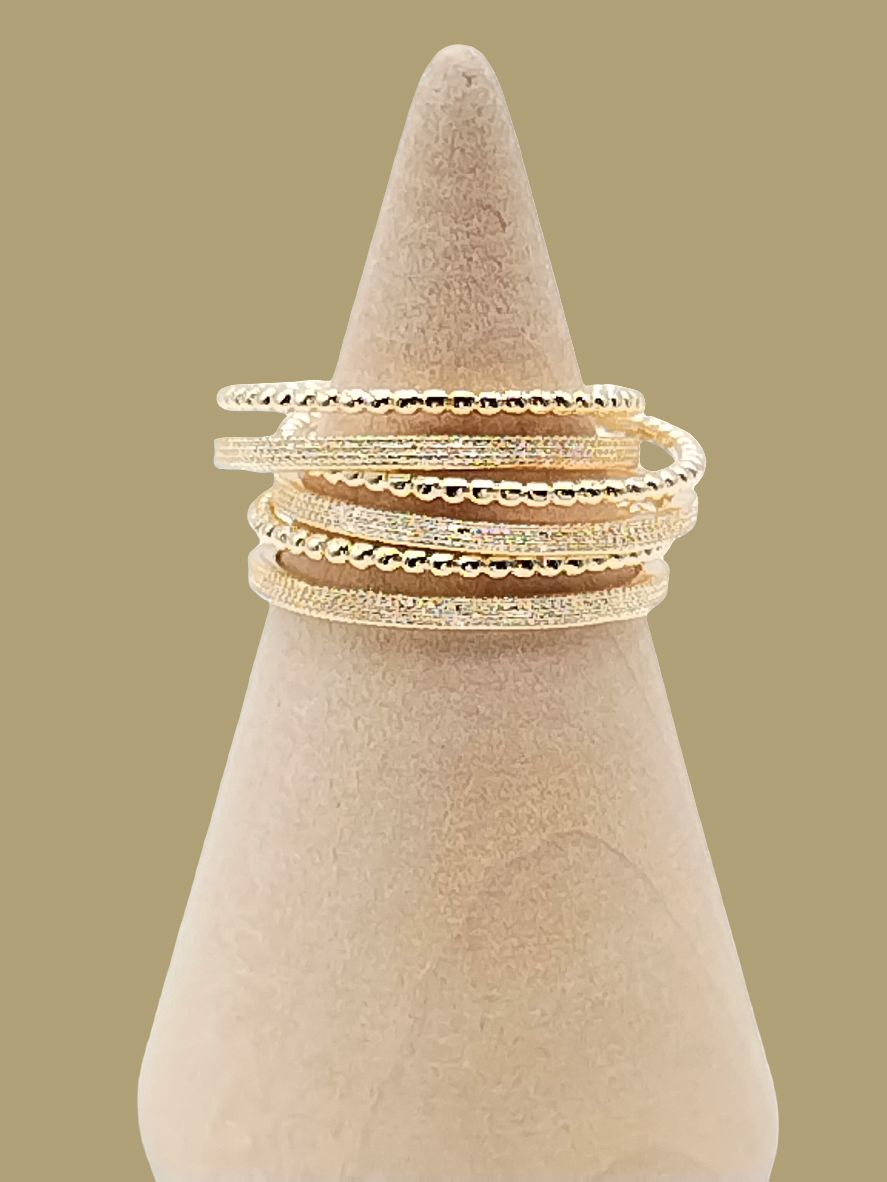 Anillo apilable, chapado en oro de 18 k, joyería elegante, minimalista, regalos, niñas, mujeres, boho chic