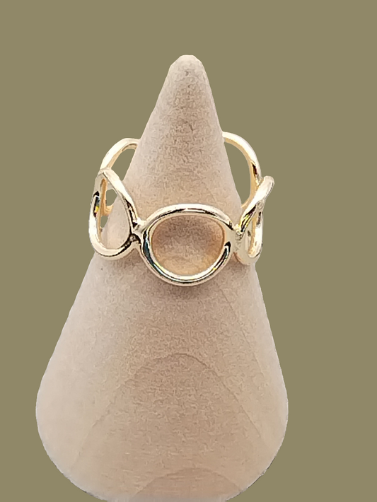 Offener Kreisring, Gold, stapelbar, verstellbarer breiter Ring, Damenschmuck, Geschenke