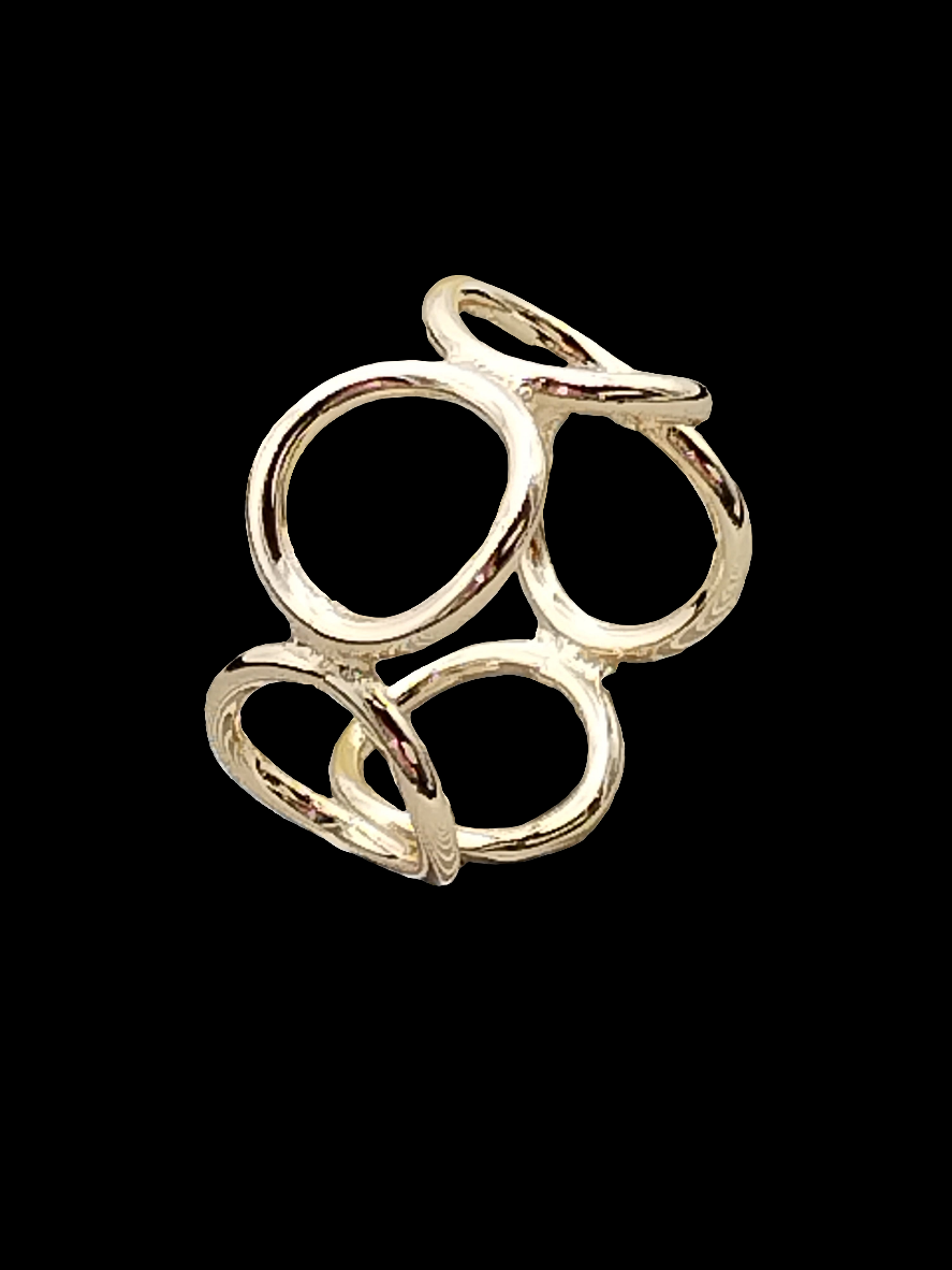 Anillo de círculo abierto, dorado, apilable, anillo ancho ajustable, joyería para mujer, regalos