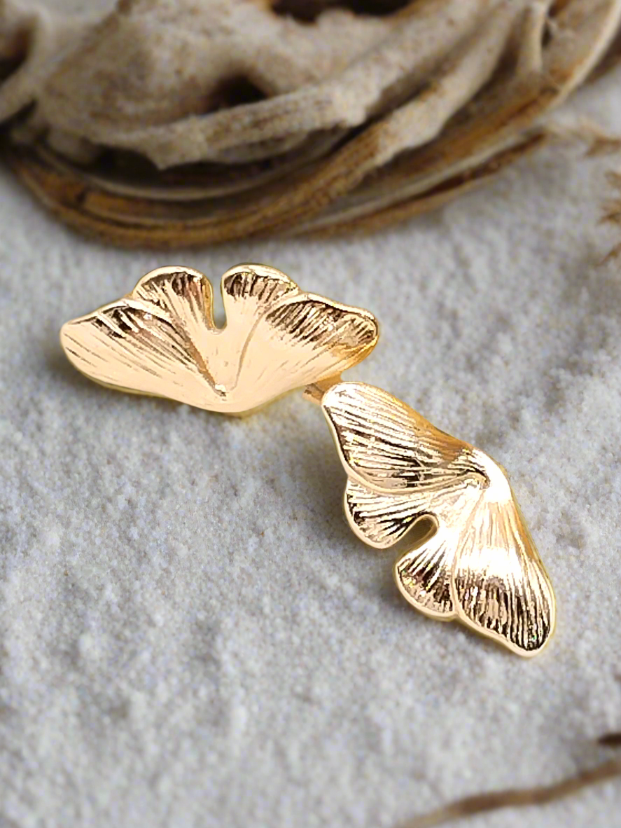 Pendientes de hojas, pendientes dorados, minimalistas, naturales, joyas de tendencia, cumpleaños, regalos, mujeres, niñas