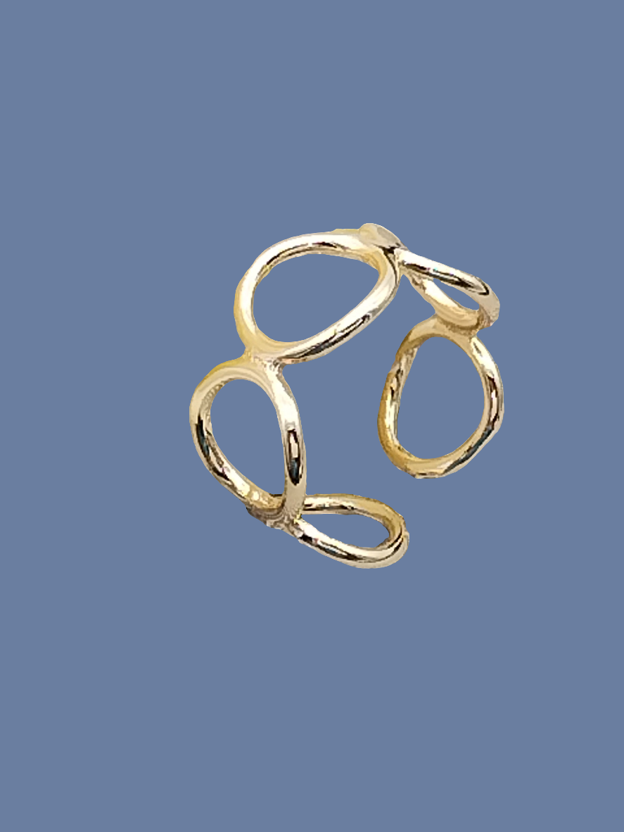 Anillo de círculo abierto, dorado, apilable, anillo ancho ajustable, joyería para mujer, regalos