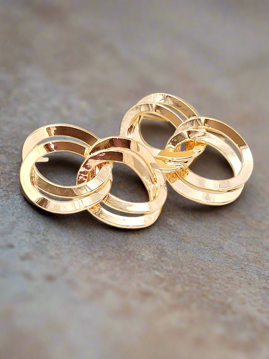 Pendientes colgantes de cadena de eslabones llamativos, tachuelas doradas, joyas de moda, regalo de Navidad y vacaciones para mujeres