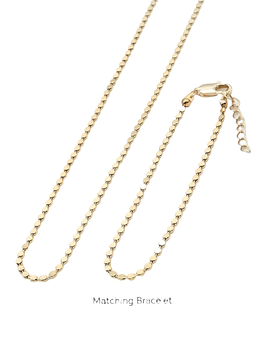 Collar de cadena de oro de 18 quilates, discos planos, joyería elegante y con clase, informal, regalo para mujeres y niñas