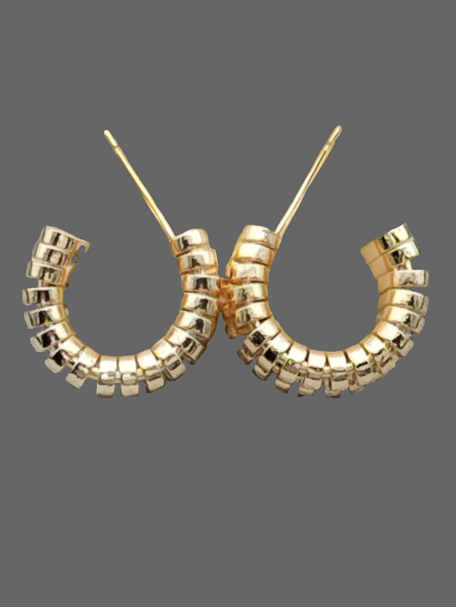 Klobige goldene Creolen, Gelenkohrringe, Einzigartig, Geschenke, Frauen, Schmuck