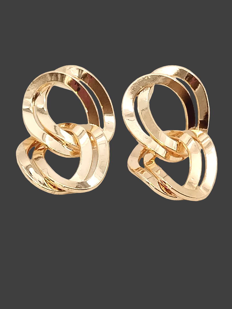 Auffällige Bordsteinketten-Ohrringe, goldene Ohrstecker, trendiger Schmuck, Weihnachten, Feiertagsgeschenk, Frauen