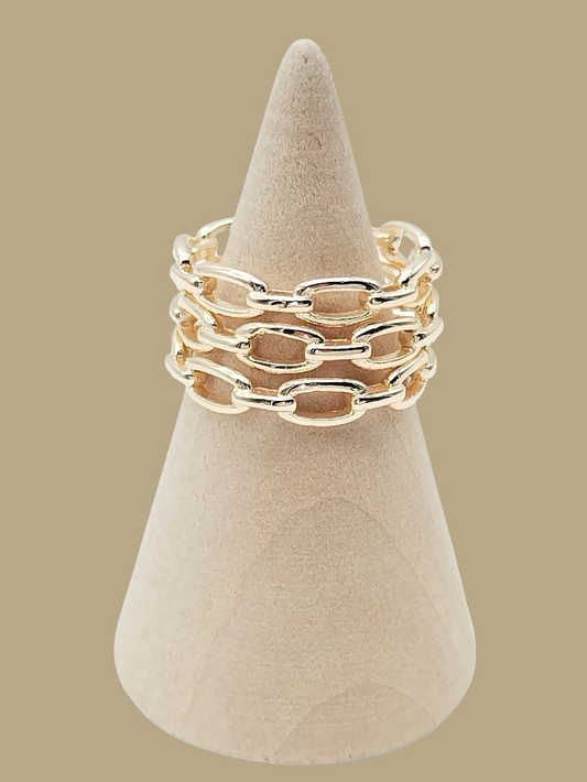 Verstellbarer Goldring, vergoldet, Gliederkette, Boho Chic, Geschenke, Fashion Girls, stilvolle Frauen
