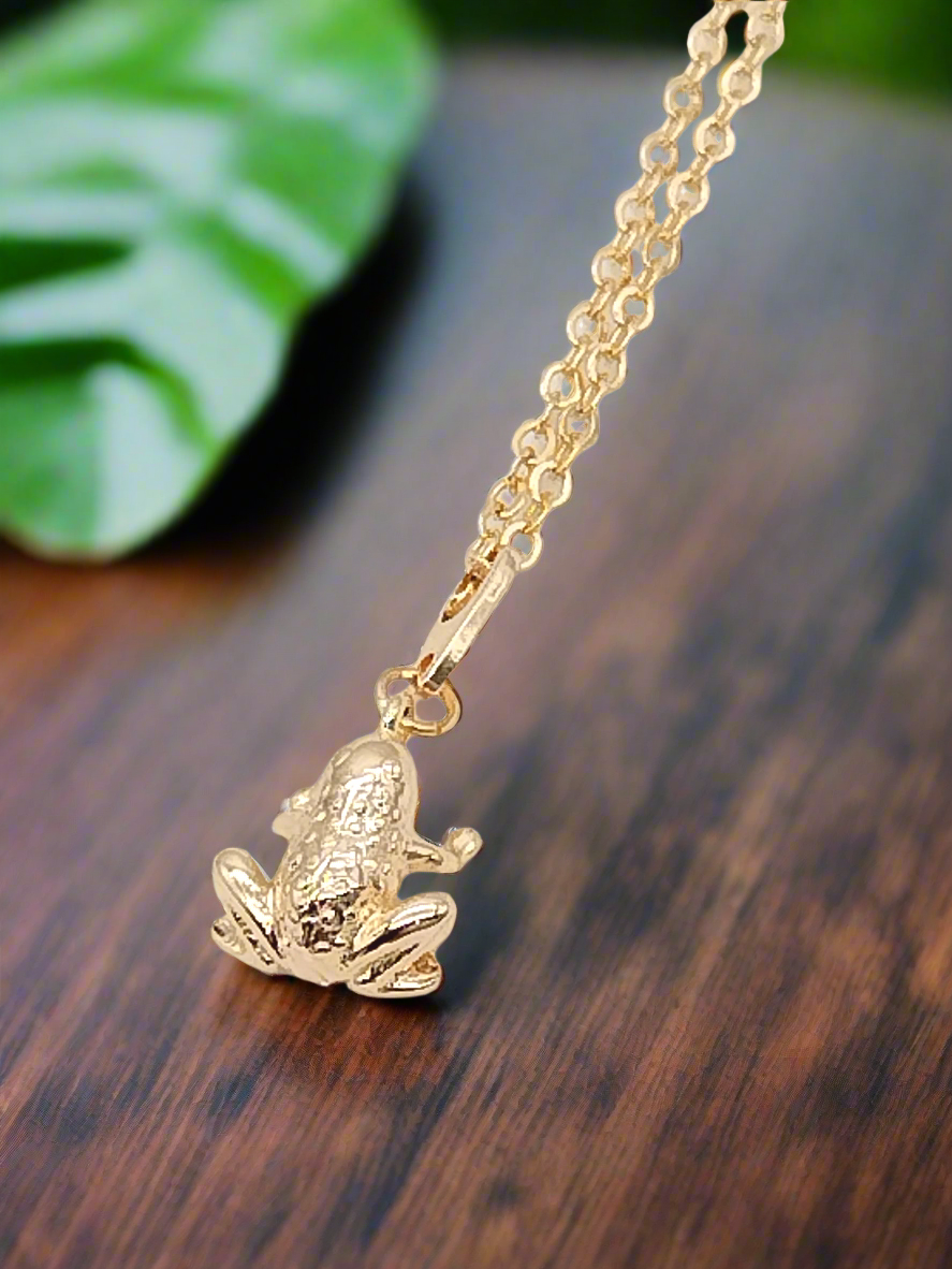Gold Frosch Halskette, Glücksbringer, Kette Halskette, Trendy Schmuck, Frühling Sommer, Geschenke