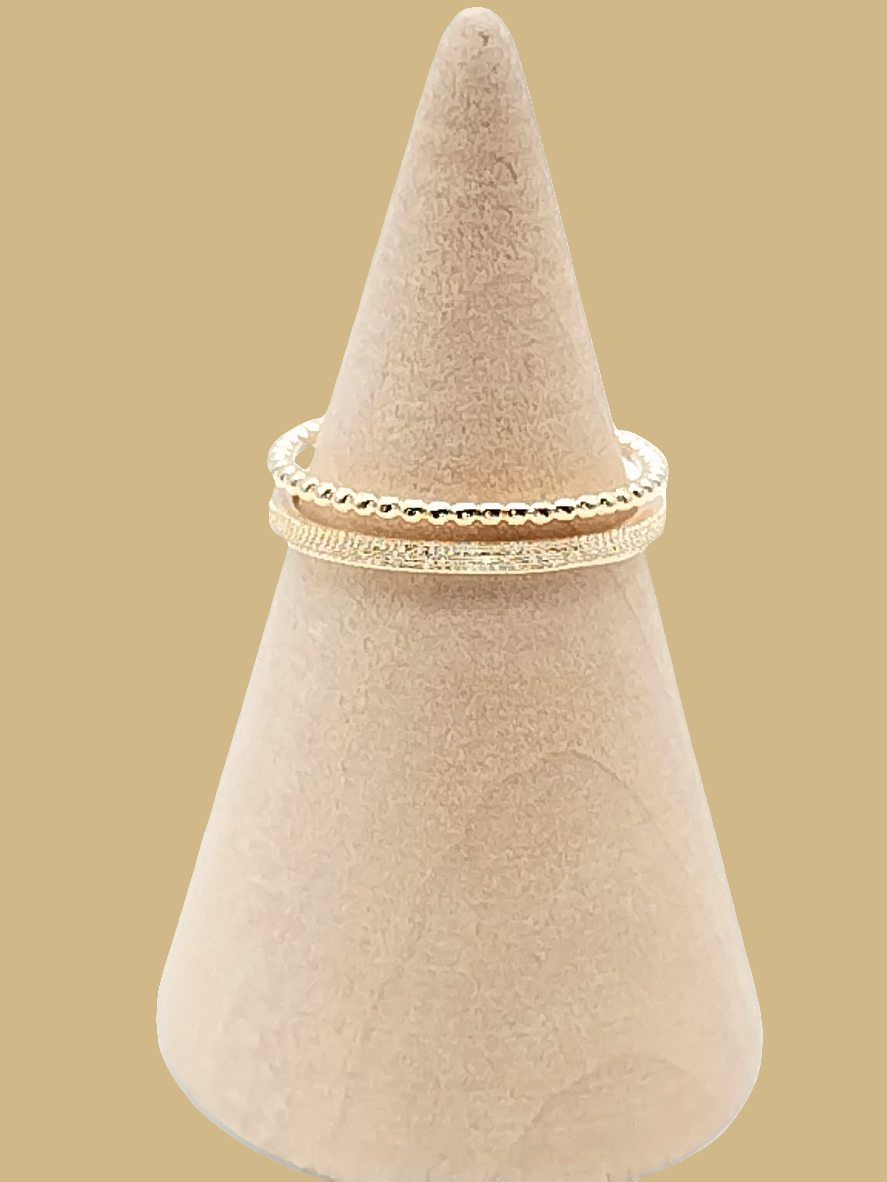 Anillo apilable, chapado en oro de 18 k, joyería elegante, minimalista, regalos, niñas, mujeres, boho chic