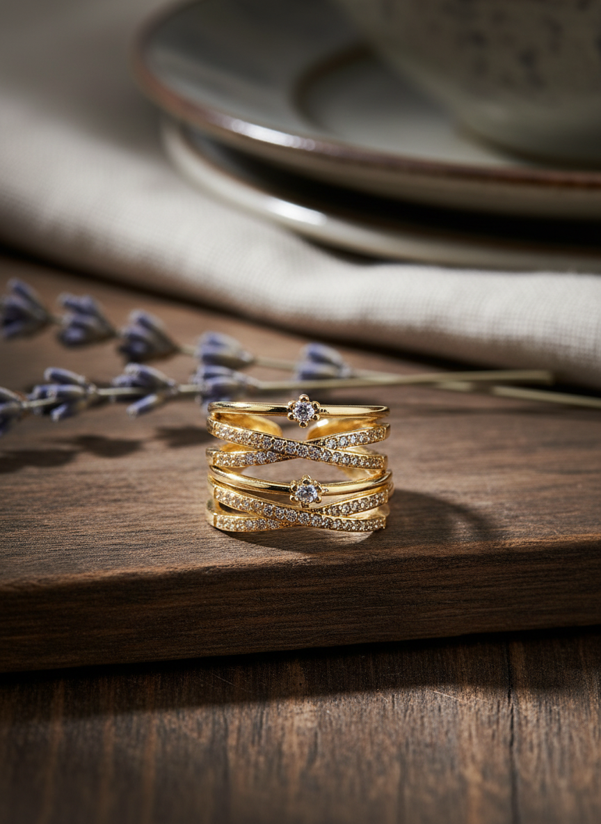 Cross Gold Ring - Enhanced Bright Hero Shot