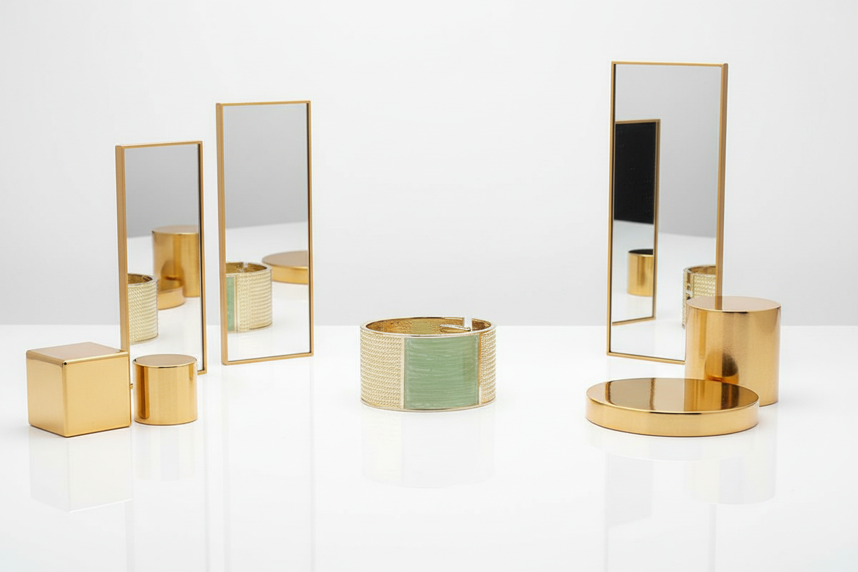 Elegant chunky gold open bangle bracelet in luxurious white and gold setting - premium 18k gold plated jewelry