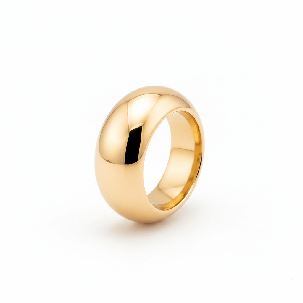 Dome Ring 18k PVD Gold Waterproof Bold