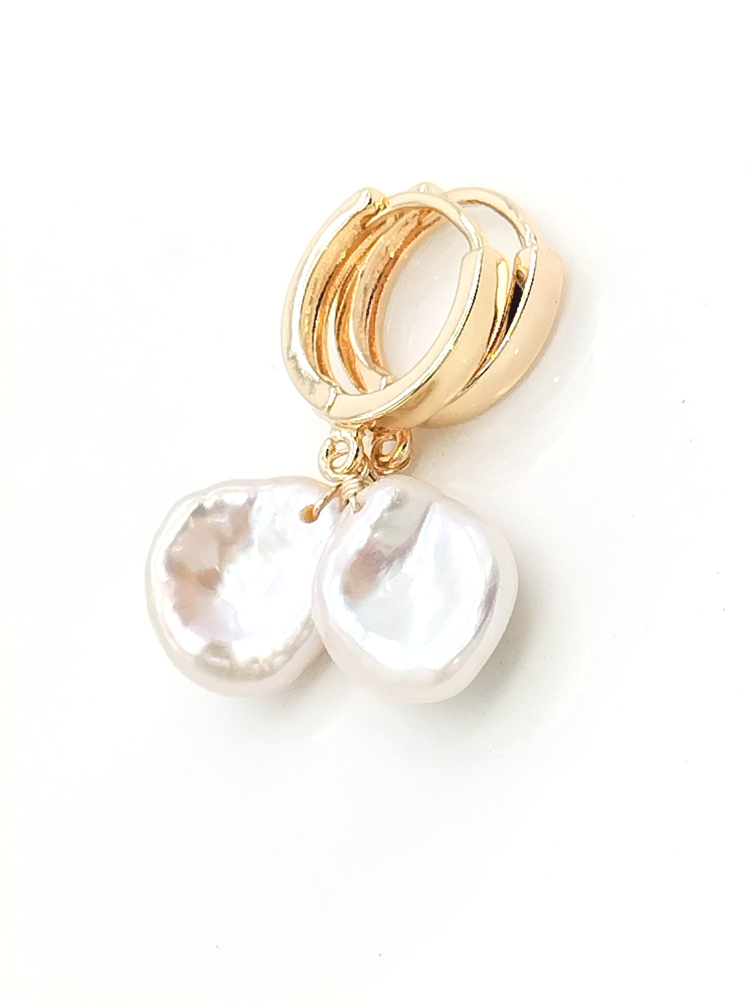 Keshi Pearl Gold Earrings