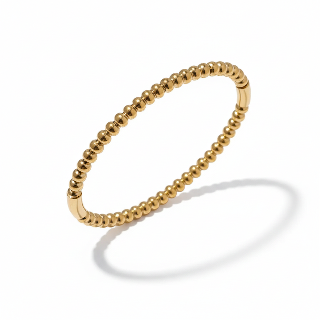 18k gold plated bangle bracelet stainless steel - PVD gold rigid bangle 66mm diameter