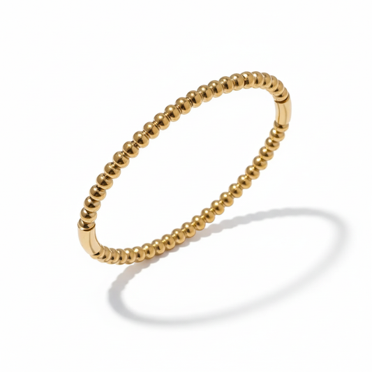 18k gold plated bangle bracelet stainless steel - PVD gold rigid bangle 66mm diameter