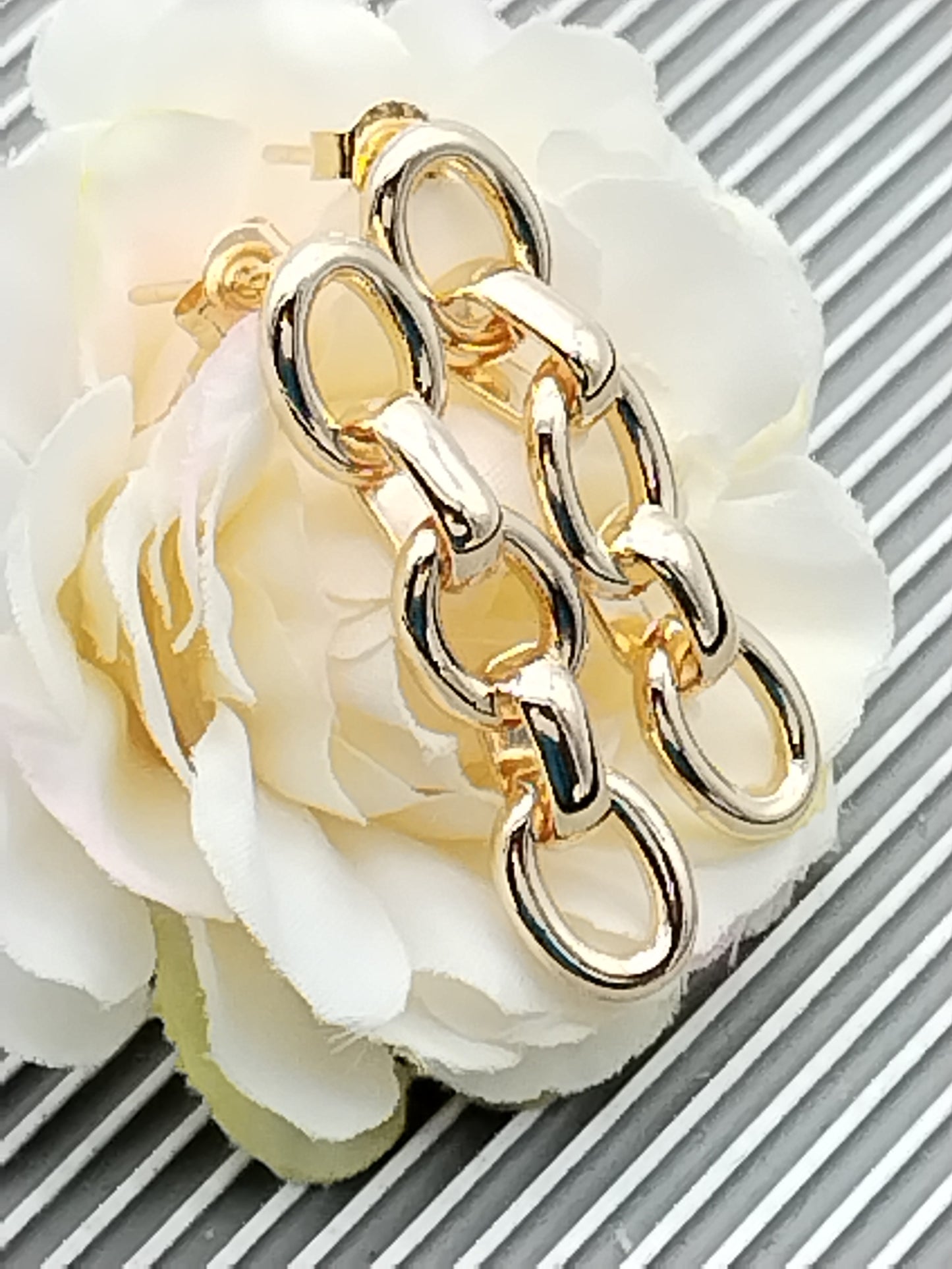 Pendientes de cadena de eslabones, pendientes colgantes de oro, ovalados, joyas, mujeres, niñas, contemporáneos,