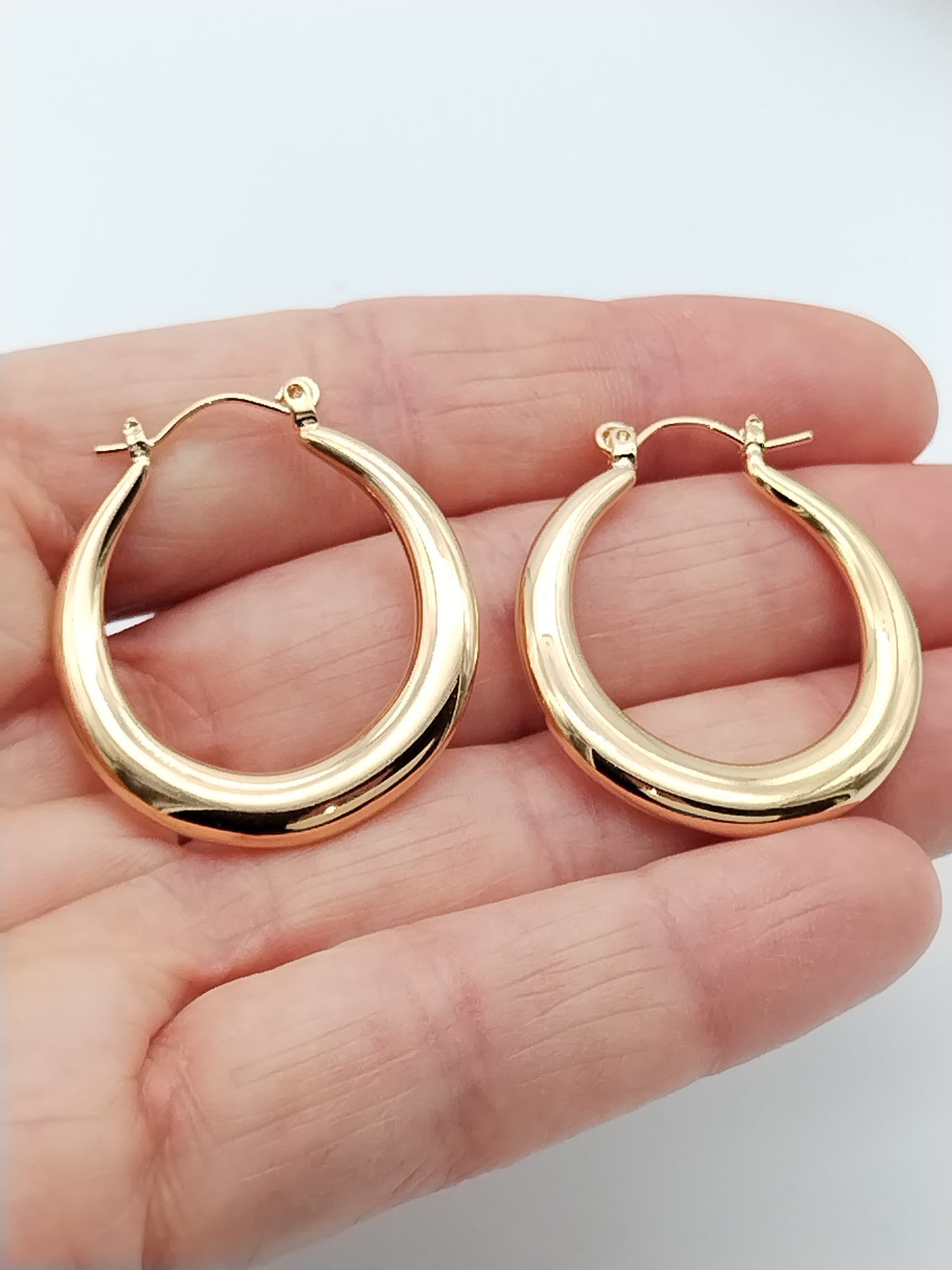Aros de oro ovalados, pendientes de oro grandes, elegantes, minimalistas, joyas, estilo, boho, regalos
