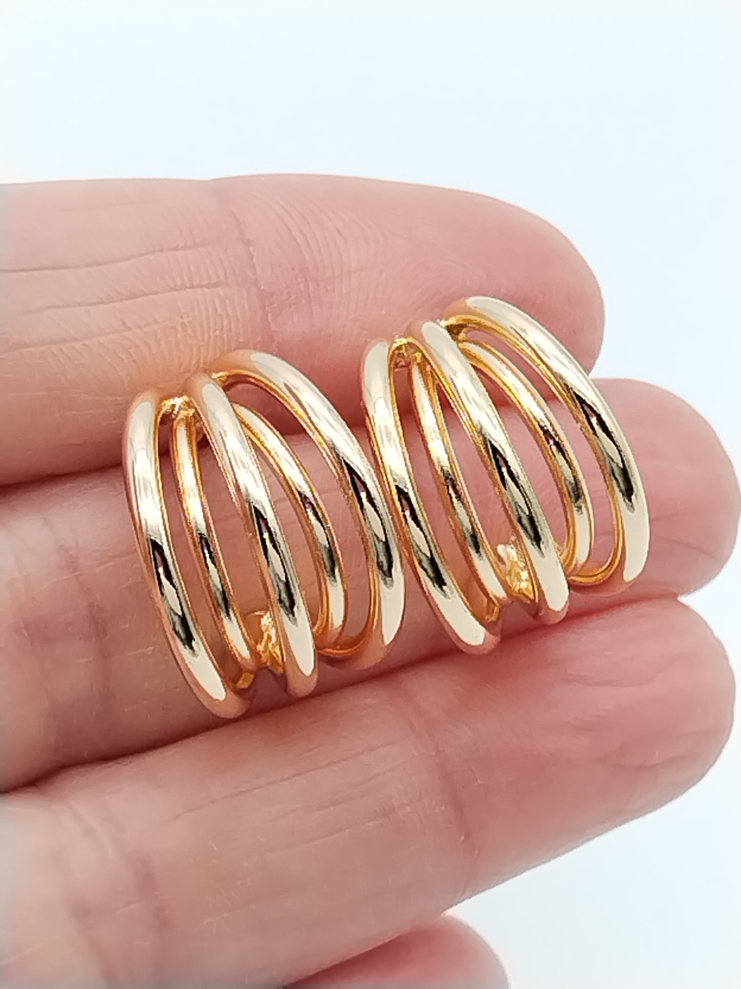 Fünfreihige goldene Creolen, Damenschmuck, Geschenke für Sie
