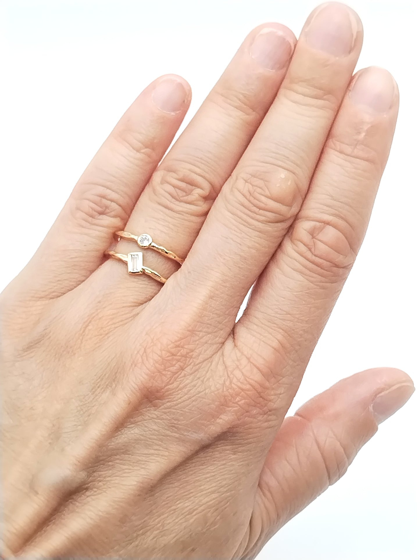 Anillo de doble fila, ajustable, chapado en oro, joyería con circonita cúbica, regalos, mujeres, elegante, apilable