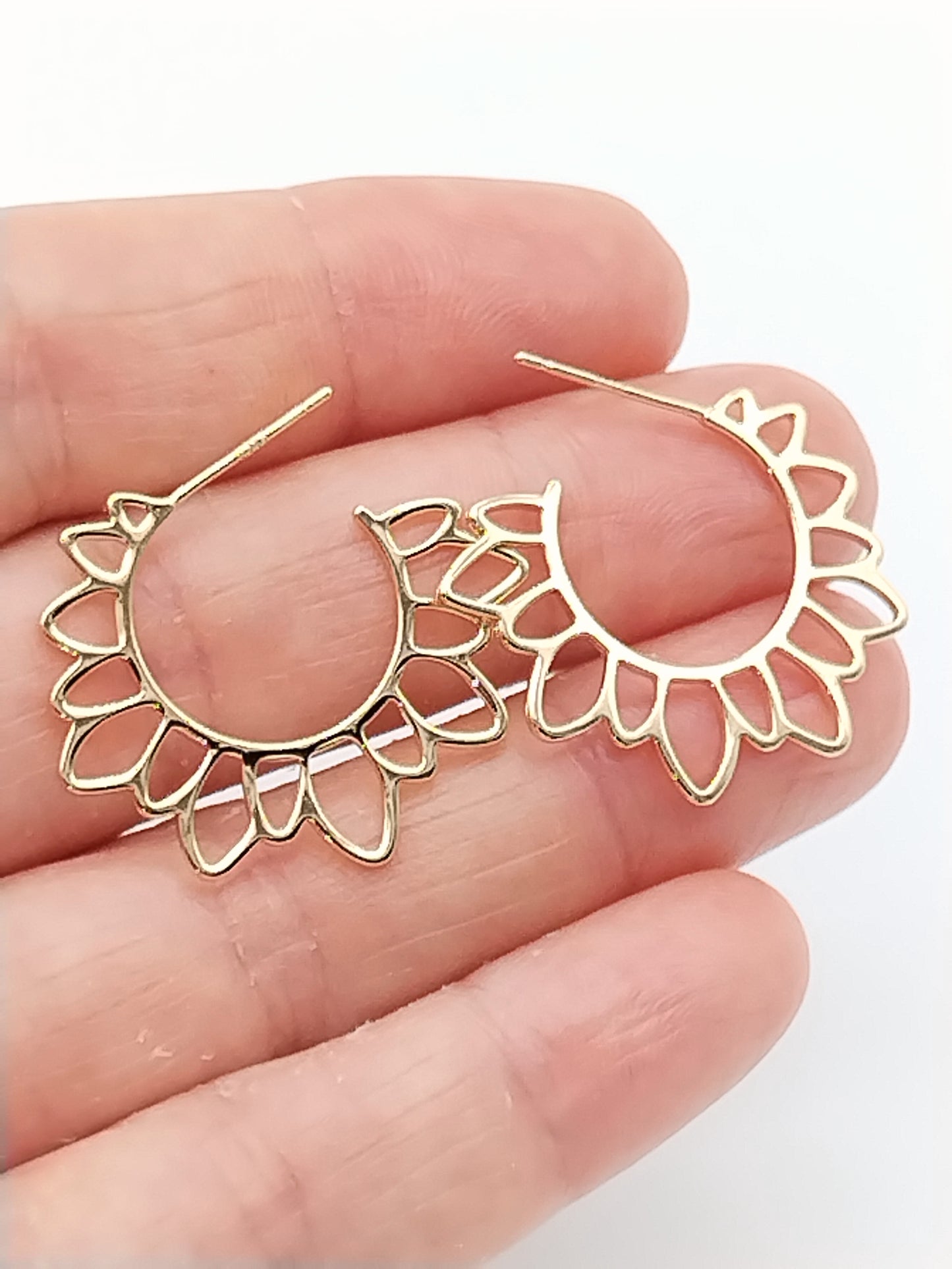 Sonnen-Creolen, groß, 18 Karat vergoldet, lässig, Boho-Chic, Schmuck, Frauen, Mädchen, Geschenke