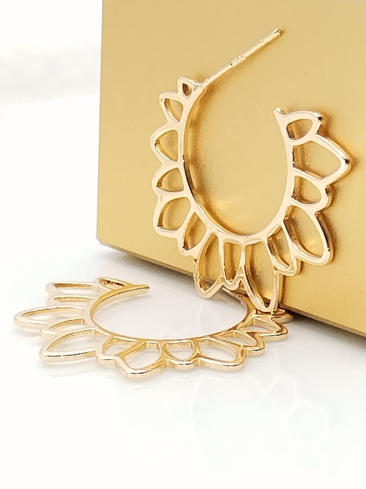 Sonnen-Creolen, groß, 18 Karat vergoldet, lässig, Boho-Chic, Schmuck, Frauen, Mädchen, Geschenke
