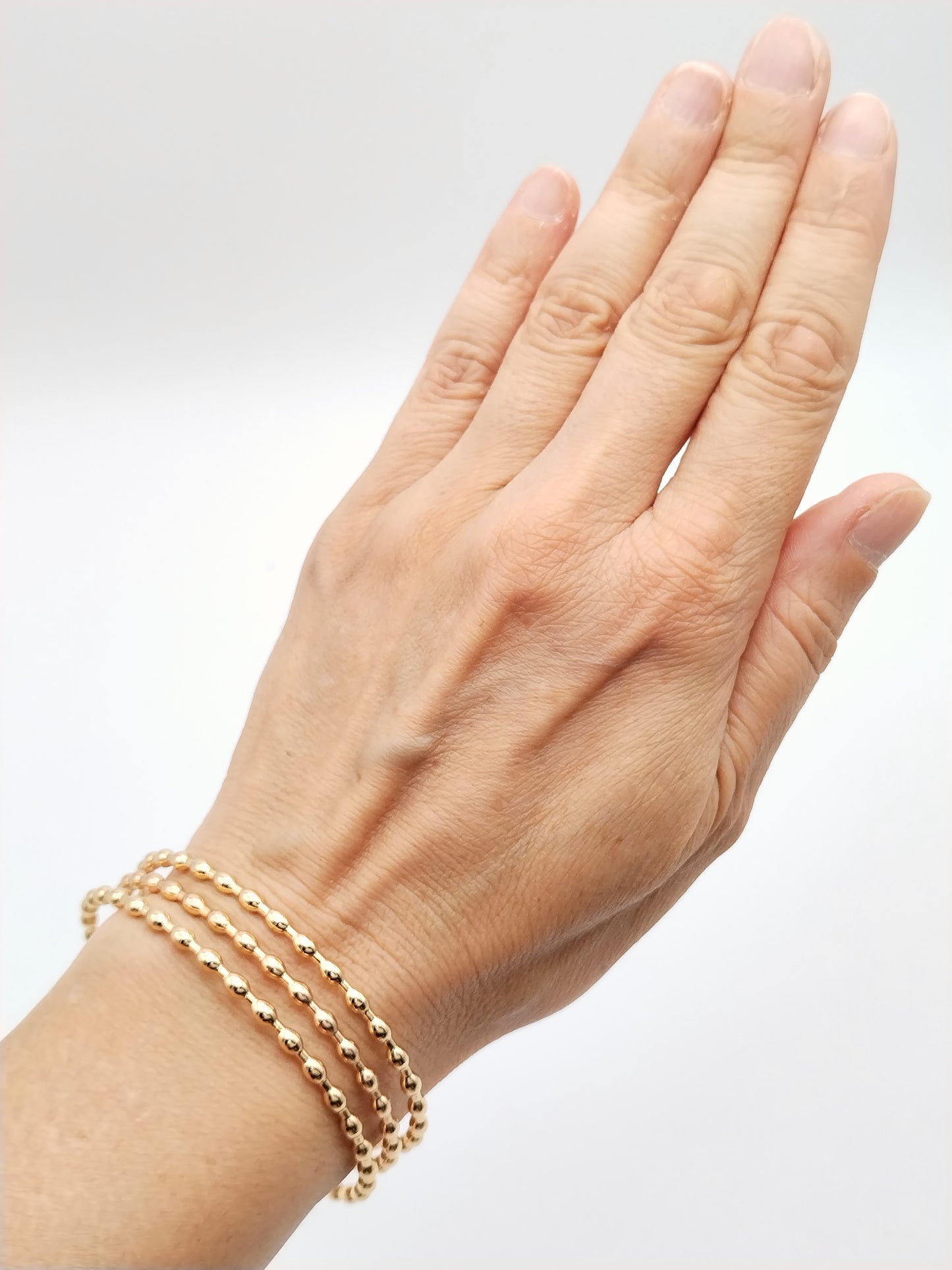 Goldperlenarmband, 18 Karat vergoldete Manschette, verstellbar, edel, Schmuck, Frauen, Geschenke, Mama