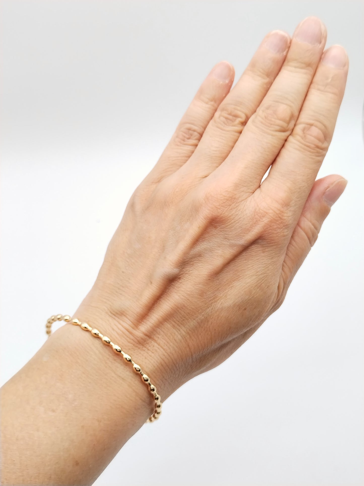 Goldperlenarmband, 18 Karat vergoldete Manschette, verstellbar, edel, Schmuck, Frauen, Geschenke, Mama
