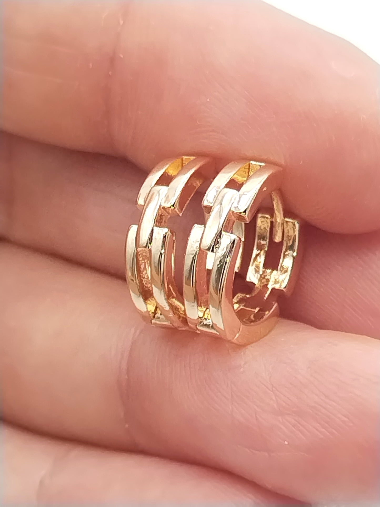 Aros de cadena de eslabones, pendientes de aro dorados, elegantes, con clase, joyas, regalos, otoño-invierno, mujeres