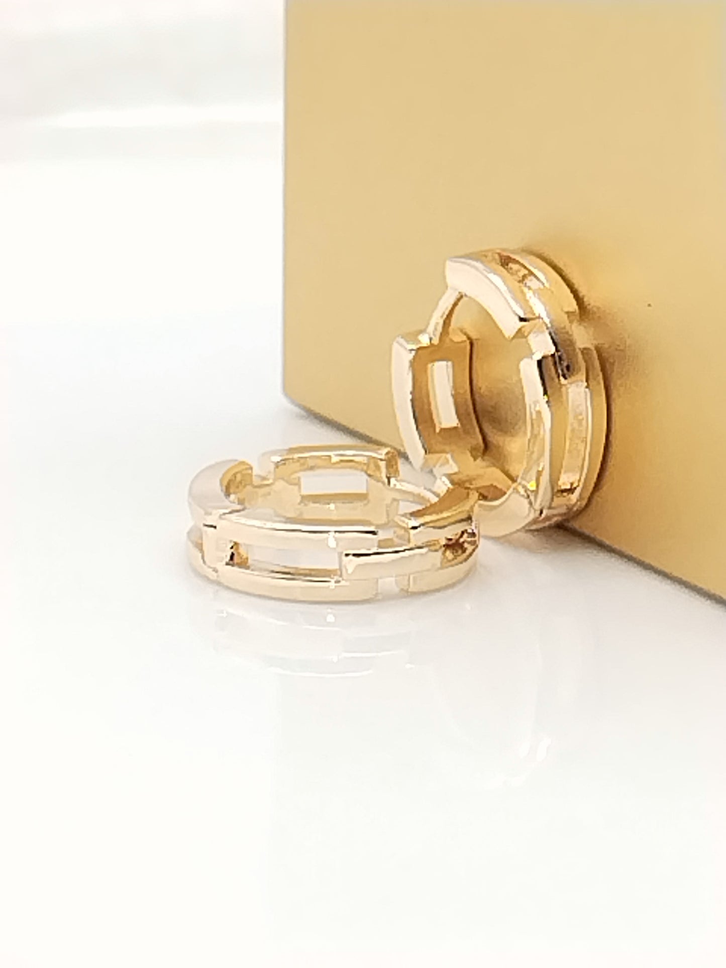 Aros de cadena de eslabones, pendientes de aro dorados, elegantes, con clase, joyas, regalos, otoño-invierno, mujeres