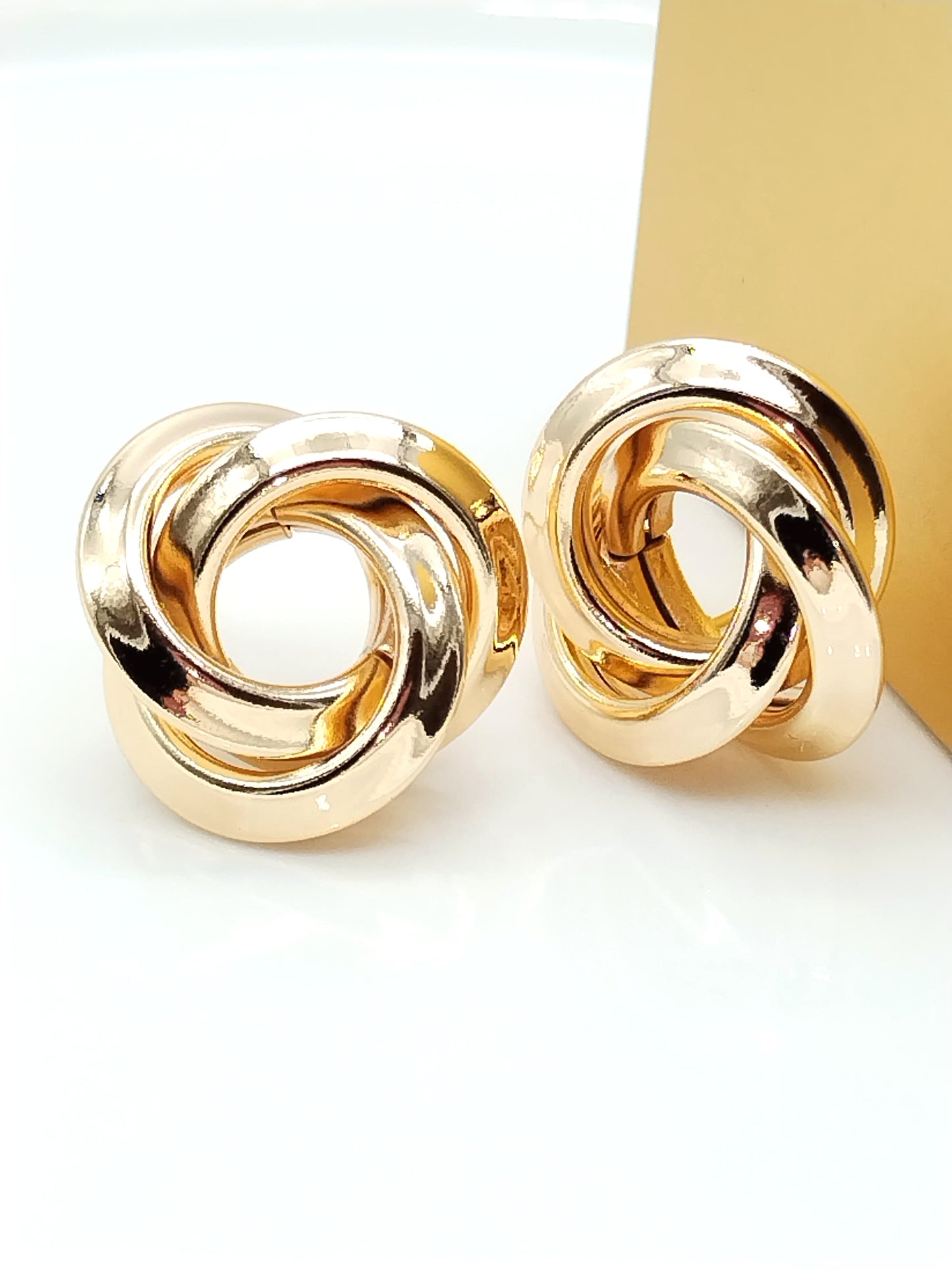 Knoten Gold Ohrringe, Fett Knopf Ohrringe, Chunky, Ohrstecker, Trendy, Schmuck, Geschenke