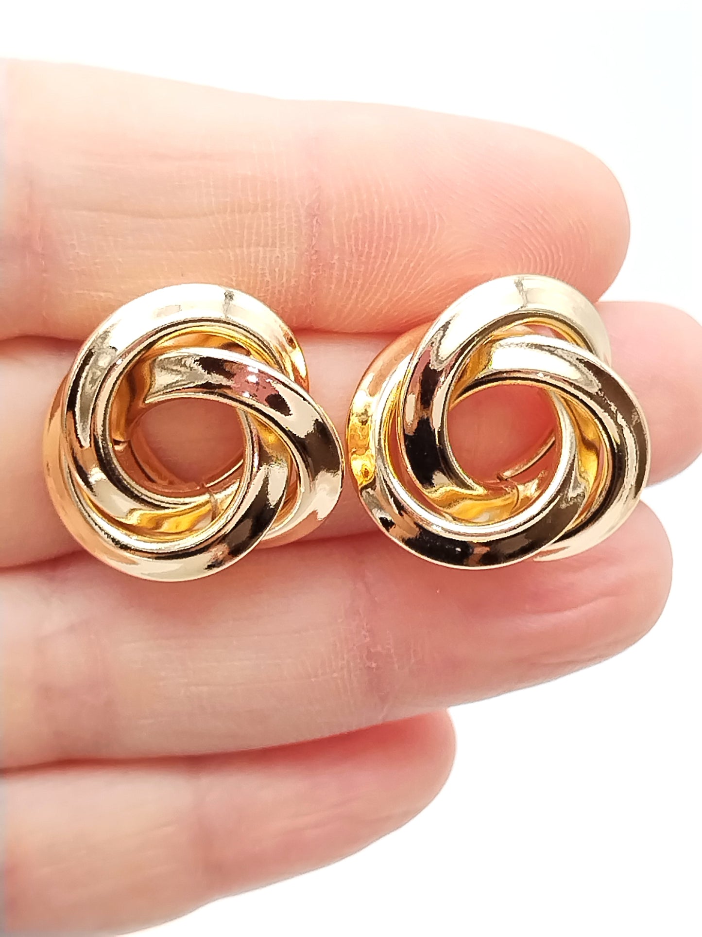 Knoten Gold Ohrringe, Fett Knopf Ohrringe, Chunky, Ohrstecker, Trendy, Schmuck, Geschenke