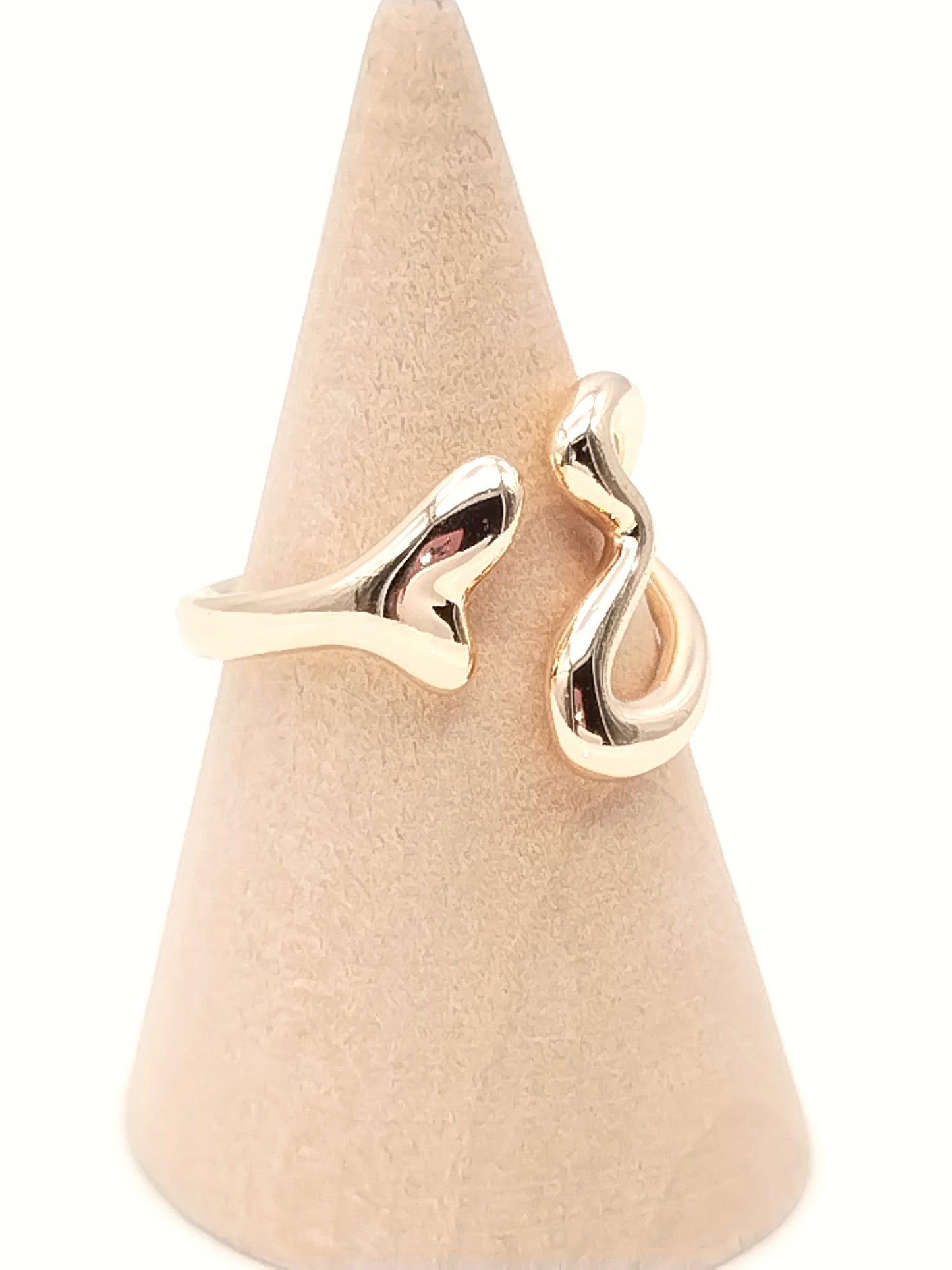 Offener Herzring, Auffälliger Goldring, Eleganter Schmuck, Geschenke, Jahrestag, Valentinstag, Frauen