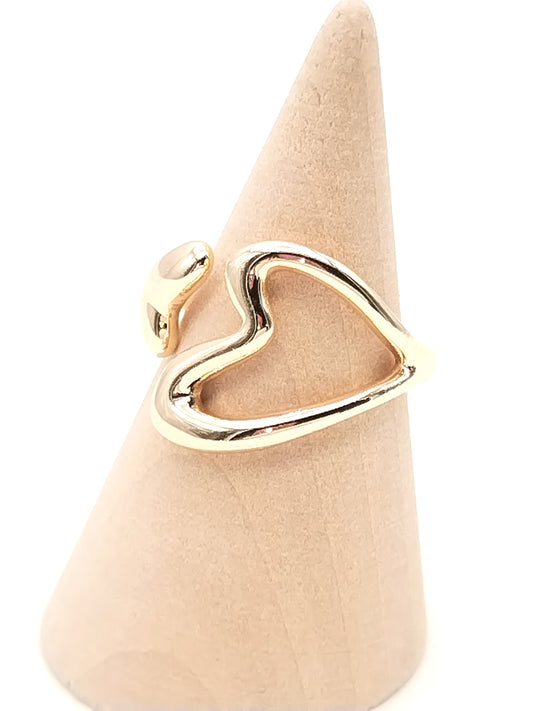 Offener Herzring, Auffälliger Goldring, Eleganter Schmuck, Geschenke, Jahrestag, Valentinstag, Frauen