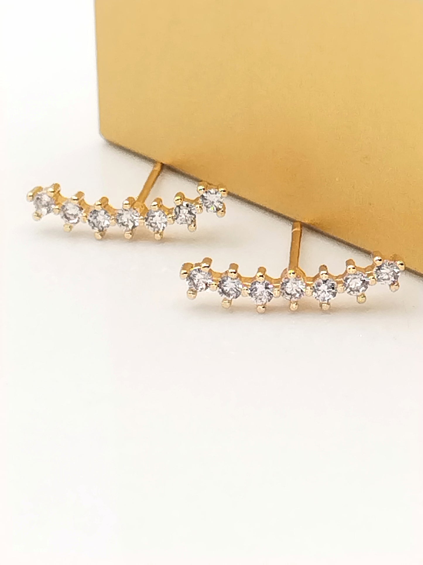 Helix Piercing, Bar Earrings, Minimalist CZ Studs, Elegant Jewelry, Gifts, Women, Girls, Birthday