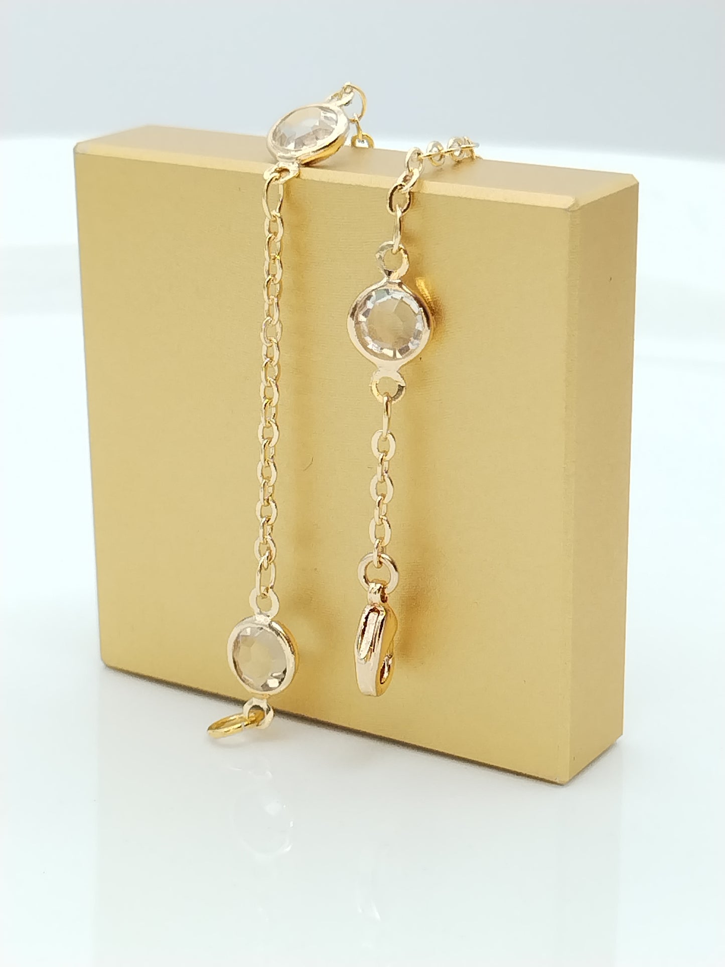 Goldkettenarmband, Kristallsatellit, Bettelarmband, minimalistischer Schmuck, Geschenke für Frauen, Weihnachten