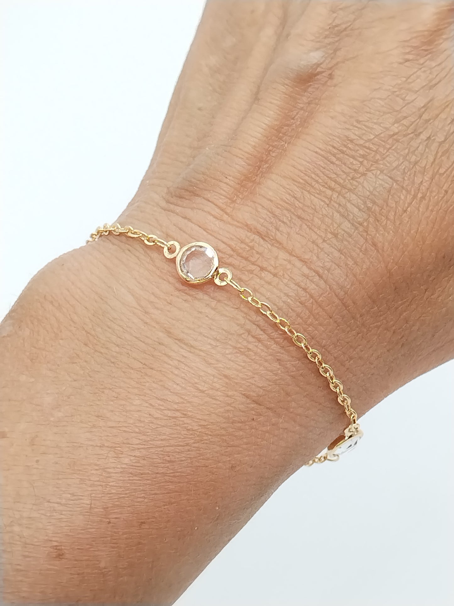 Goldkettenarmband, Kristallsatellit, Bettelarmband, minimalistischer Schmuck, Geschenke für Frauen, Weihnachten